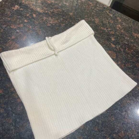 CELINE KNITTED TUBE TOP ON COTTON IVORY SZ SMALL PREPPY CHIC SEXY CELINE TOP - Picture 3 of 15